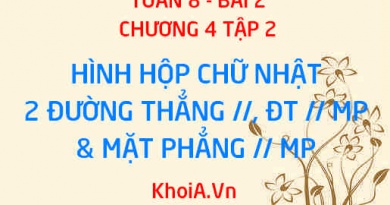 Hai đường thẳng song song, đường thẳng song song với mặt phẳng, 2 mặt phẳng song song trong không gian - Toán 8 bài 2 chương 4 tập 2